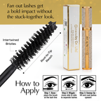 Mega Volume Vegan Mascara Black and Blue – Smudge-Proof with Handmade Diamond Case